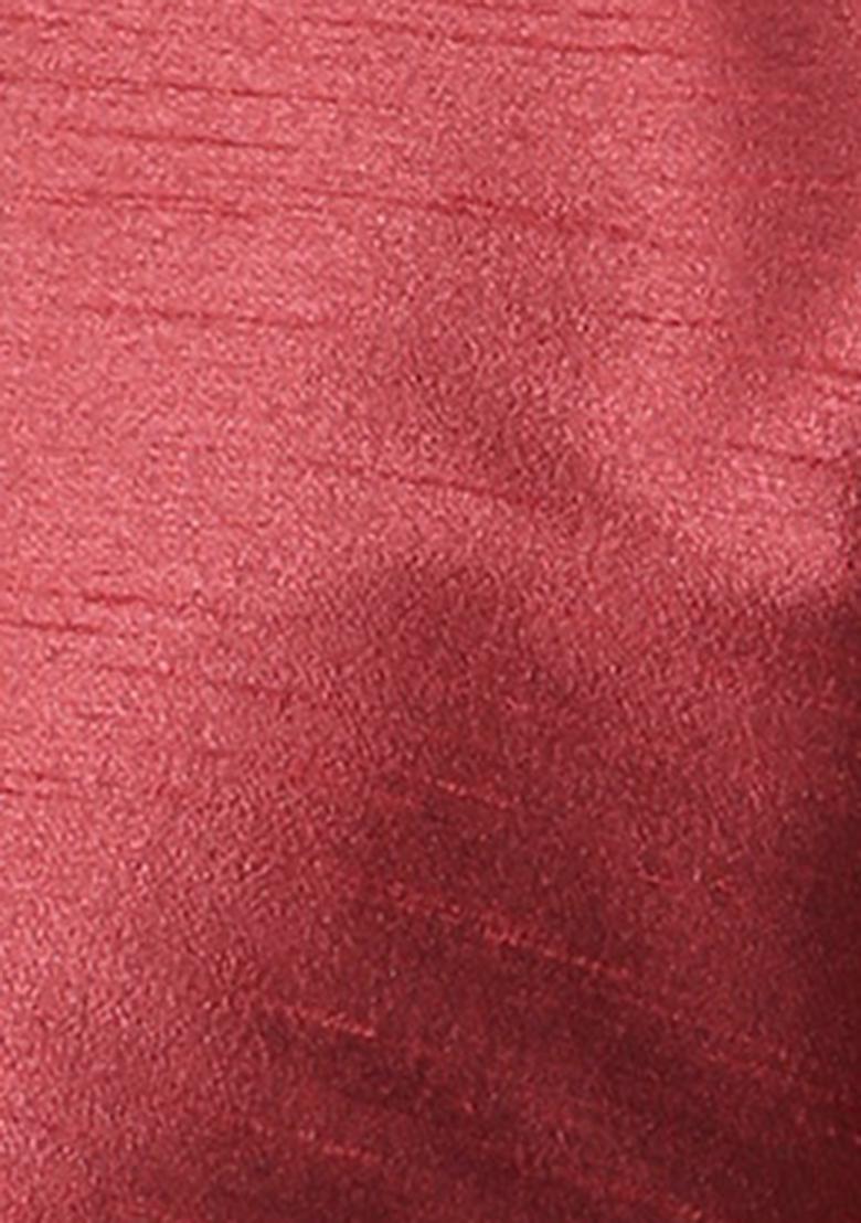 Maroon Solid Silk Kurta Set For Men